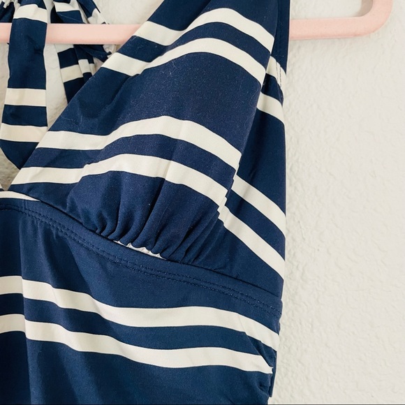 One Piece Navy Stripe Swimsuit - Picture 3 of 5